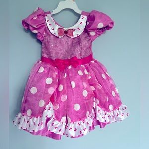 Original Disney Toddler Pink & White Minnie Mouse Costume with Matching Headband